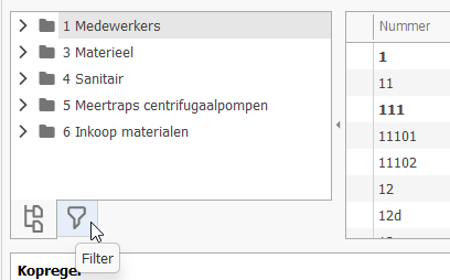 Stamgegevens-Filter-icoon