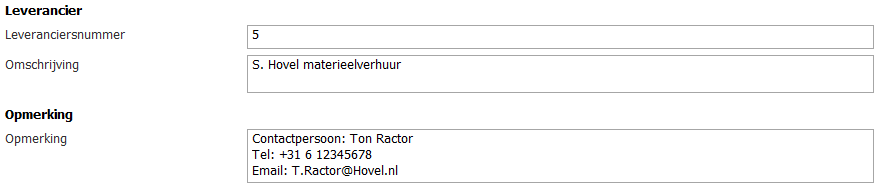 details leveranciers gevuld