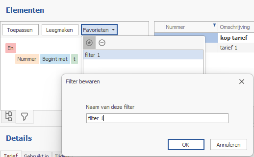 filter opslaan