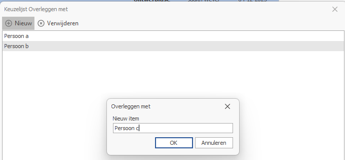 overleggen met